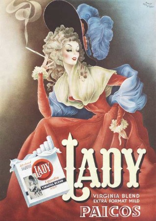 Paicos - "Lady Virginia Blend Extra Format mild", Kleinplakat, Kurt Hilscher 1951