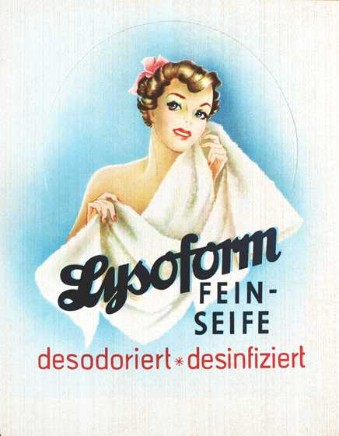 Lysoform Feinseife - "desodoriert - desinfiziert", Packungsaufsteller, Kurt Hilscher, um 1951